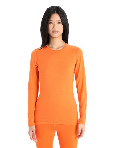 Women's Icebreaker Merino 200 Oasis Long Sleeve Crewe Thermal Top One Piece & Sets Flash | CA 1183EBCX